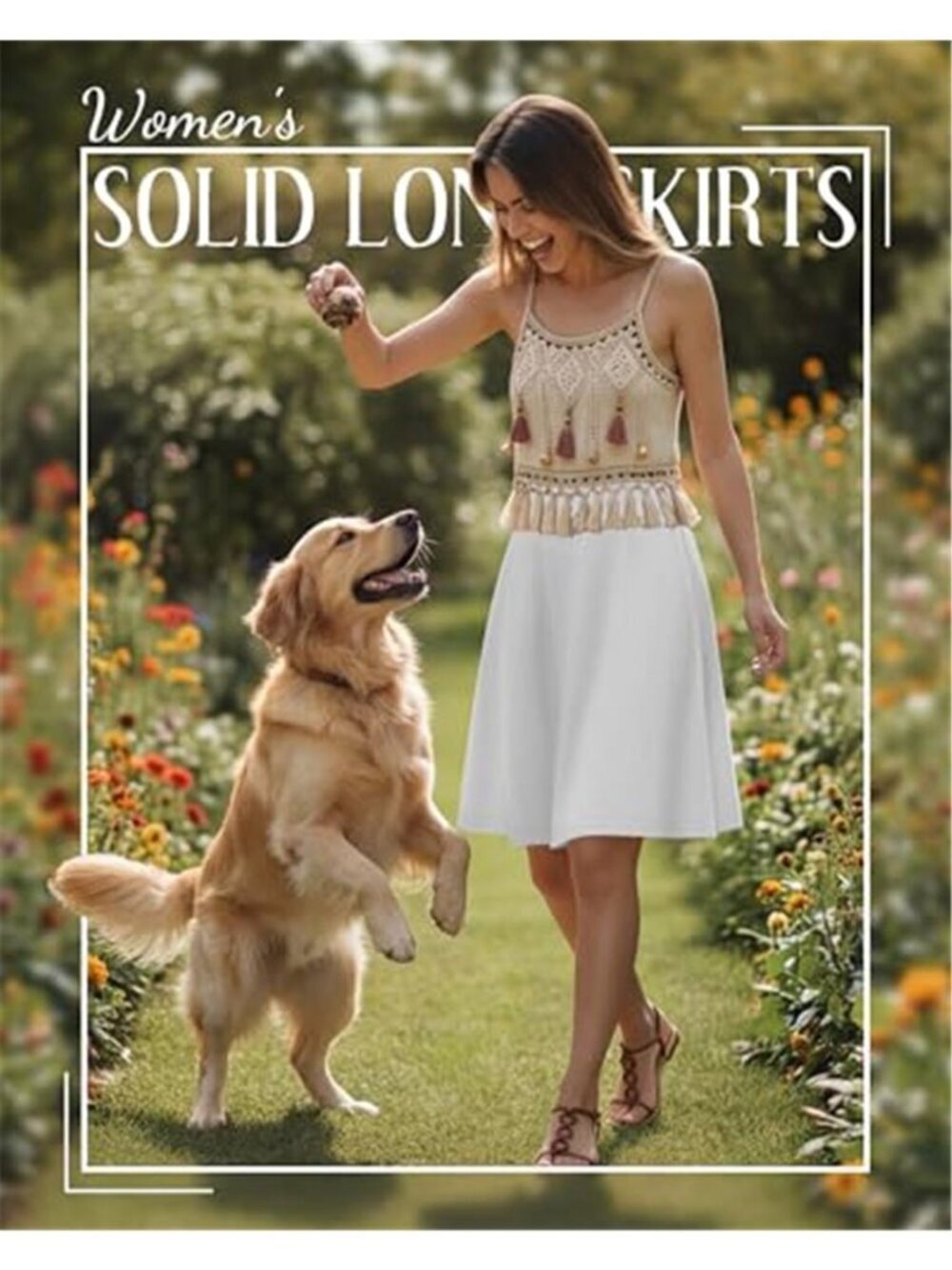 3 Pack Women's Midi Length Skirts - Picture 6 of 7